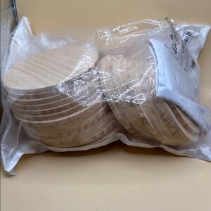 Unbranded Natural Wood Round Coasters - Pack of 26